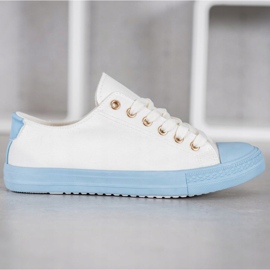SHELOVET Zapatillas Textiles blanco azul 3