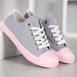 SHELOVET Zapatillas Textiles rosado gris 3