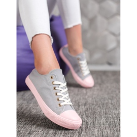 SHELOVET Zapatillas Textiles rosado gris 1