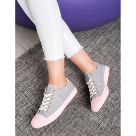 SHELOVET Zapatillas Textiles rosado gris 4