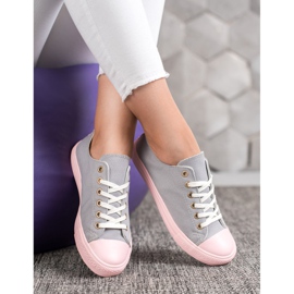 SHELOVET Zapatillas Textiles rosado gris 5