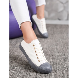 SHELOVET Zapatillas Textiles blanco gris 5