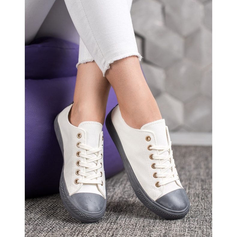 SHELOVET Zapatillas Textiles blanco gris 1