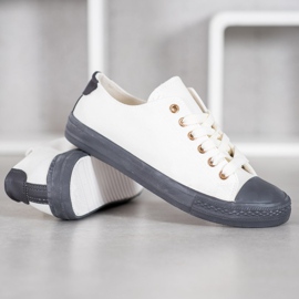 SHELOVET Zapatillas Textiles blanco gris 3