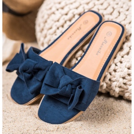 Mannika Zapatillas con lazo azul marino azul 1
