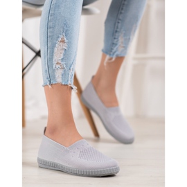 Via Giulia  Zapatillas sin cordones caladas gris 2 Via Giulia  Zapatillas sin cordones caladas gris 2