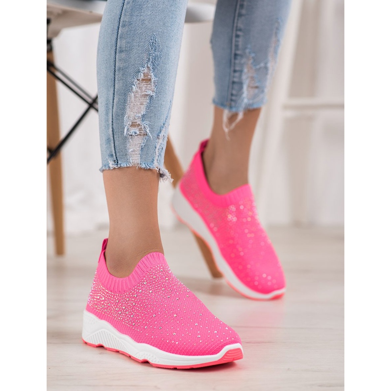 SHELOVET Zapatillas sin cordones rosa 2