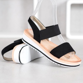 Mannika Sandalias de gamuza en la plataforma negro 1