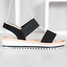 Mannika Sandalias de gamuza en la plataforma negro 4