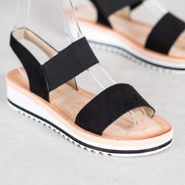Mannika Sandalias de gamuza en la plataforma negro 5