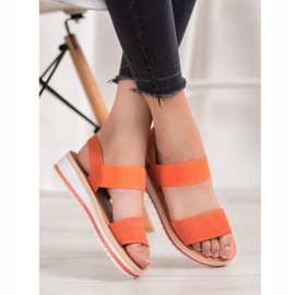 Mannika Sandalias de gamuza en la plataforma naranja 3