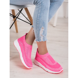 Zapatillas rosas sin cordones rosado 4