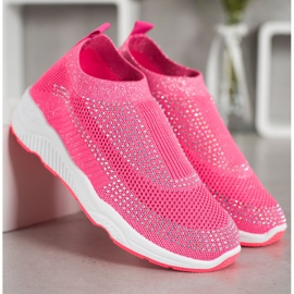 Zapatillas rosas sin cordones rosado 3