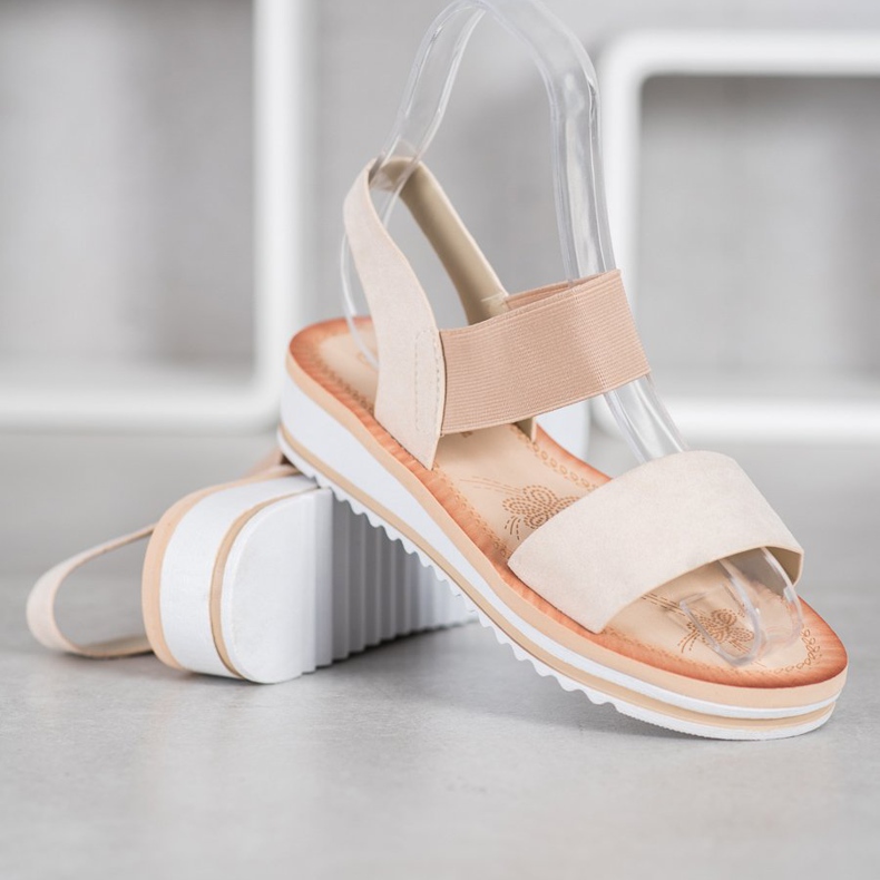 Mannika Sandalias de gamuza en la plataforma marrón 1