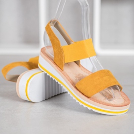 Mannika Sandalias de gamuza en la plataforma amarillo 1
