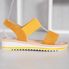 Mannika Sandalias de gamuza en la plataforma amarillo 4