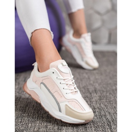 Via Giulia  Zapatillas de deporte con purpurina a la moda blanco rosado 2 Via Giulia  Zapatillas de deporte con purpurina a la moda blanco rosado 2