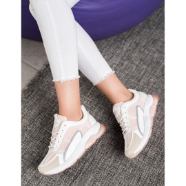 Via Giulia  Zapatillas de deporte con purpurina a la moda blanco rosado 1 Via Giulia  Zapatillas de deporte con purpurina a la moda blanco rosado 1