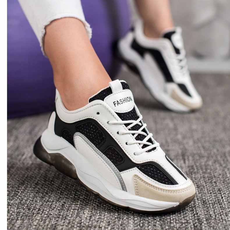 Via Giulia  Zapatillas de deporte con purpurina a la moda blanco negro 2 Via Giulia  Zapatillas de deporte con purpurina a la moda blanco negro 2