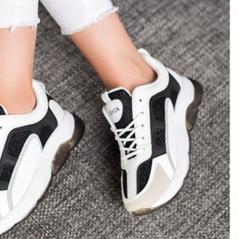 Via Giulia  Zapatillas de deporte con purpurina a la moda blanco negro 1 Via Giulia  Zapatillas de deporte con purpurina a la moda blanco negro 1