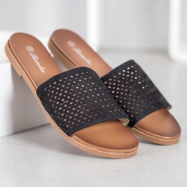 Renda Zapatillas caladas negro 1