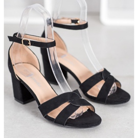 Mannika Sandalias de ante negro 1