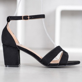 Mannika Sandalias de ante negro 4