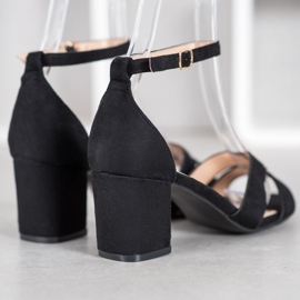 Mannika Sandalias de ante negro 5