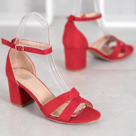 Mannika Sandalias de ante rojo 5