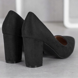 SHELOVET Tacones altos de gamuza negro 3