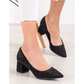 SHELOVET Zapatos negros de tacón bajo 1