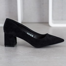 SHELOVET Zapatos negros de tacón bajo 2