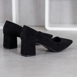 SHELOVET Zapatos negros de tacón bajo 4