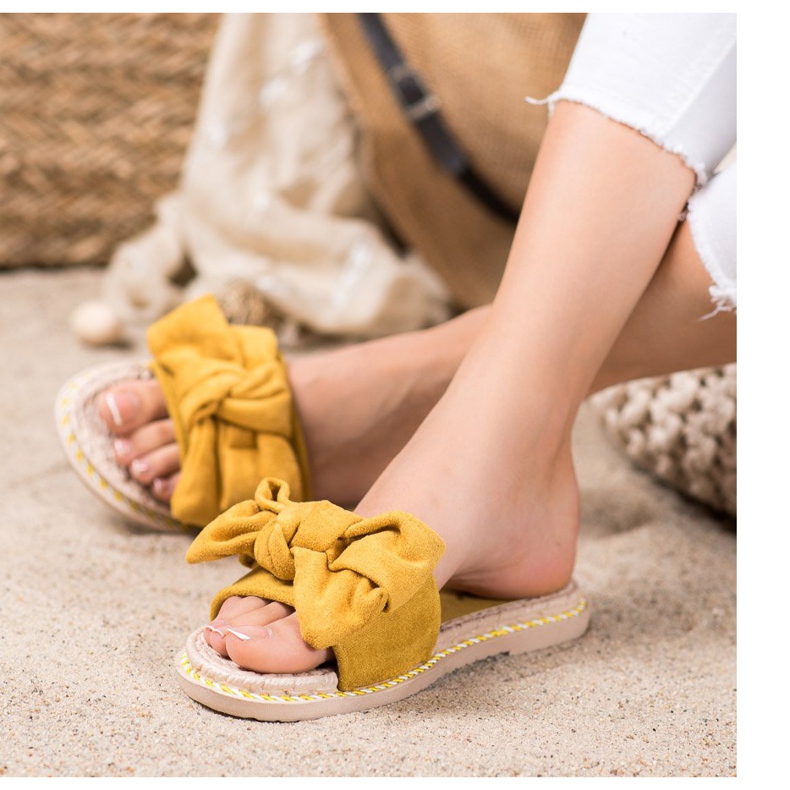 Anesia Paris Zapatillas de gamuza con estilo amarillo 2