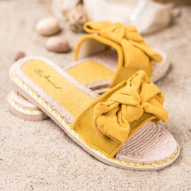 Anesia Paris Zapatillas de gamuza con estilo amarillo 5