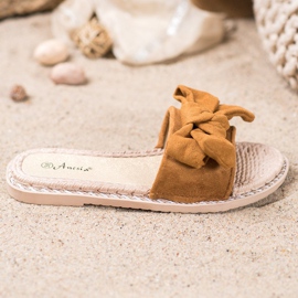 Anesia Paris Zapatillas de gamuza con estilo marrón 4