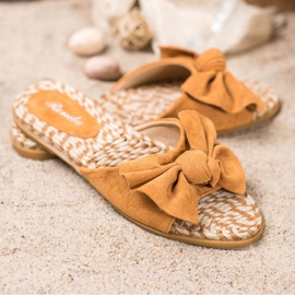 Renda Pantuflas Elegantes Con Lazo marrón 4