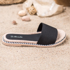Renda Pantuflas Textiles Negras negro 4