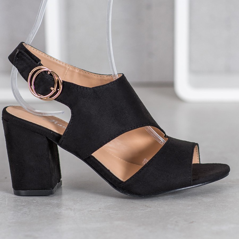 Mannika Sandalias de tacón negras negro 2