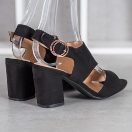Mannika Sandalias de tacón negras negro 3