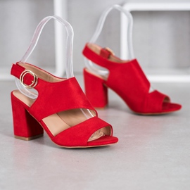 Mannika Sandalias de tacón rojas rojo 4