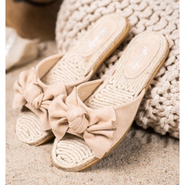 Renda Pantuflas Elegantes Con Lazo beige 1 Renda Pantuflas Elegantes Con Lazo beige 1