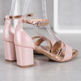 Mannika Sandalias elegantes con purpurina amarillo 3