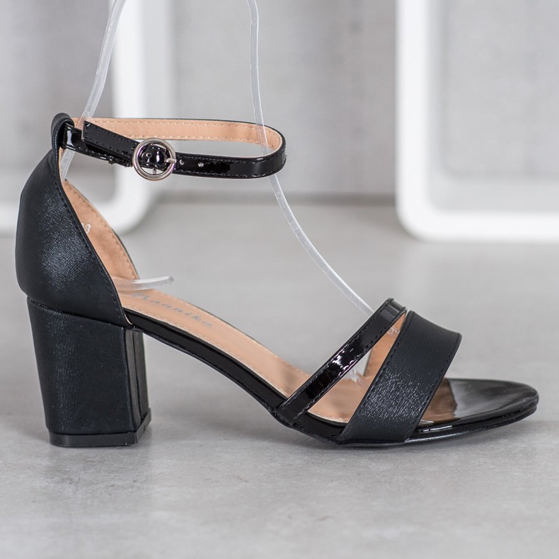 Mannika Sandalias elegantes con purpurina negro 2