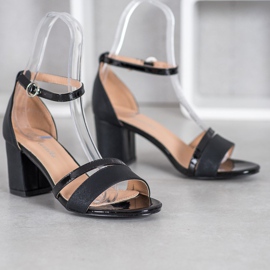 Mannika Sandalias elegantes con purpurina negro 3