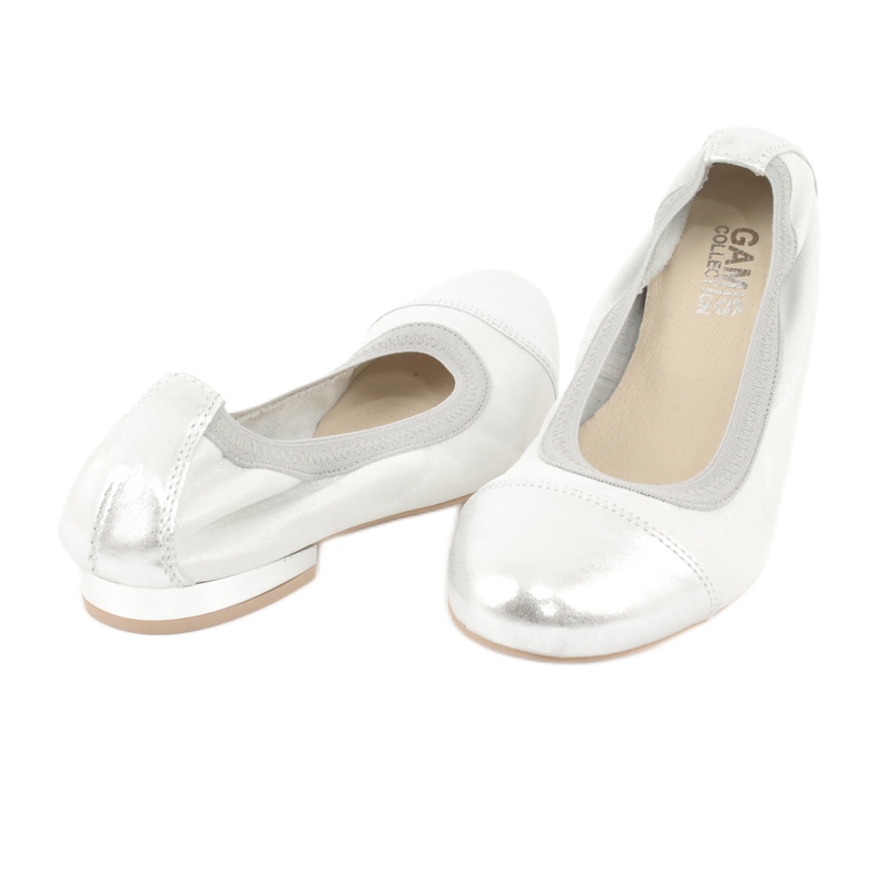 Gamis Cómodas bailarinas de piel plateada plata gris 2