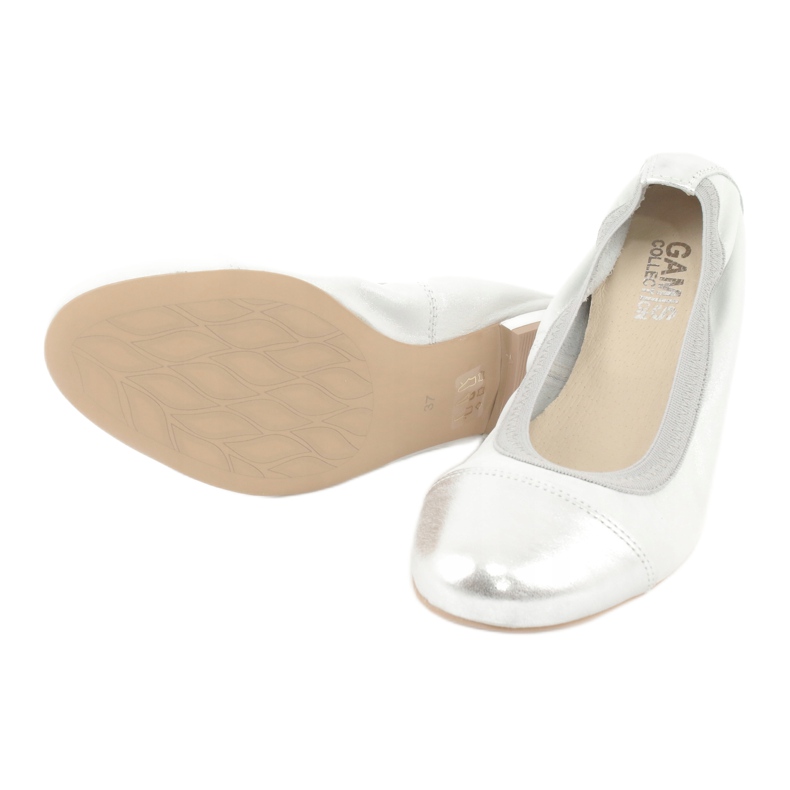 Gamis Cómodas bailarinas de piel plateada plata gris 3