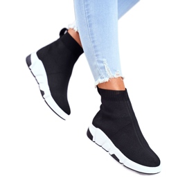 Zapatillas Deportivas Mujer Calcetín Alto Negro Time To Rock 4
