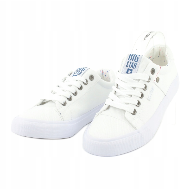 Zapatillas de hombre Big Star atadas blancas AA274511 blanco 3 Zapatillas de hombre Big Star atadas blancas AA274511 blanco 3