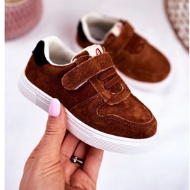 Apawwa Deportivas Infantiles Ante con Velcro Marrón Trelmo 1